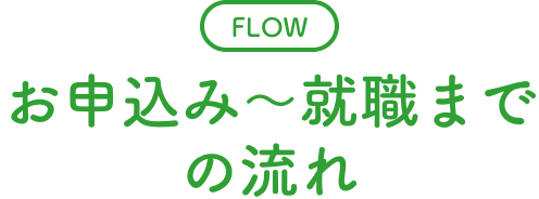 お申し込み〜就職までの流れ